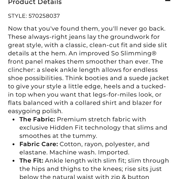 Chico’s Petite So Slimming Side Slit Girlfriend Ankle Jeans - 4P SP(Chico’s 0P) - Picture 5 of 9